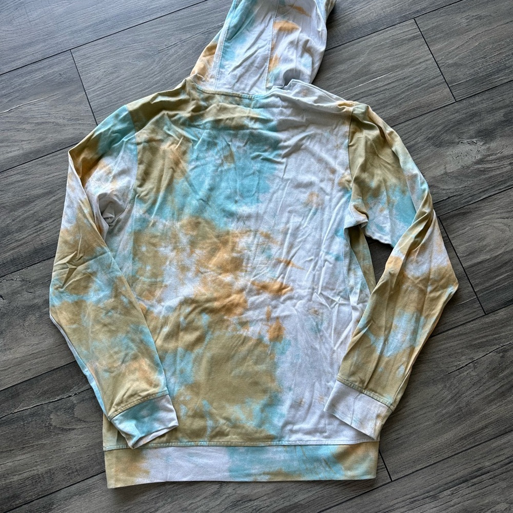 Adidas Men's Blue and Orange Tie-Dye Sweater - Picture 4 of 7